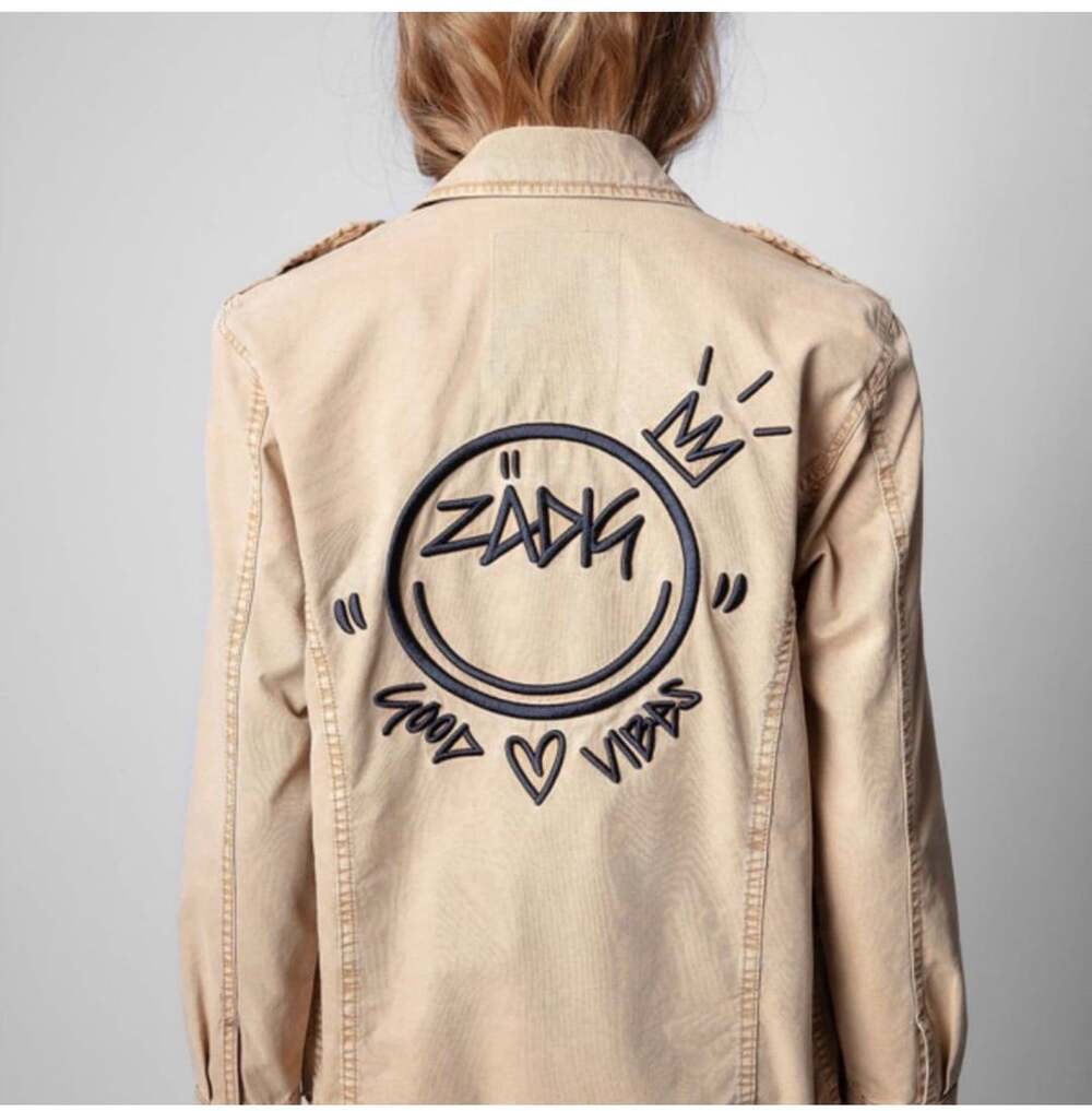 🔥🔥 Zadig & Voltaire Kid Cotton Jacket Good Vibes Sand Beige $398 Retail 🔥🔥
